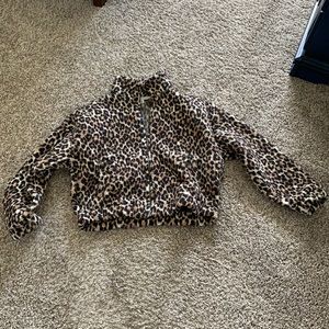 American Eagle cropped thick fleece zip up